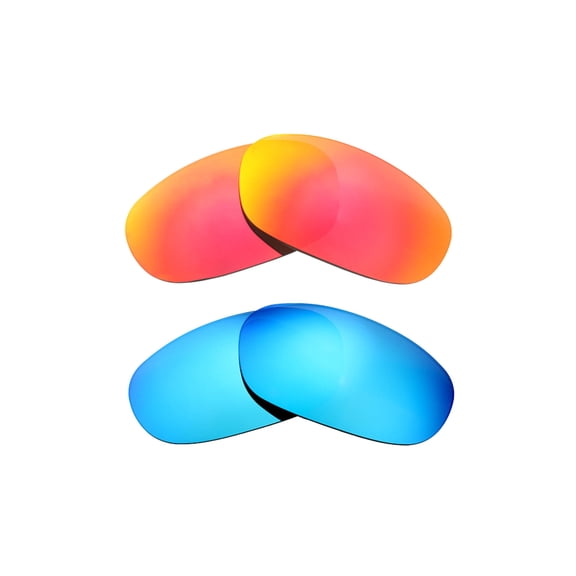Walleva Polarized Fire Red + Ice Blue Replacement Lenses For Ray-Ban RB4033 60mm