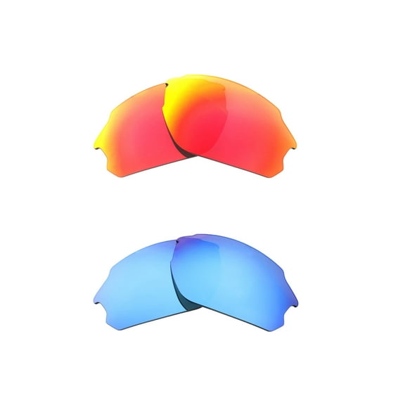 Walleva Polarized Fire Red + Ice Blue Replacement Lenses For Smith Optics Parallel D-Max Sunglasses