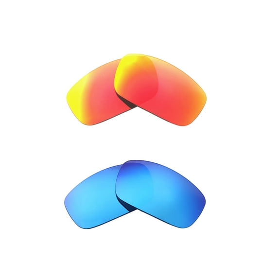Walleva Polarized Fire Red + Ice Blue Replacement Lenses For Smith Optics Prospect Sunglasses