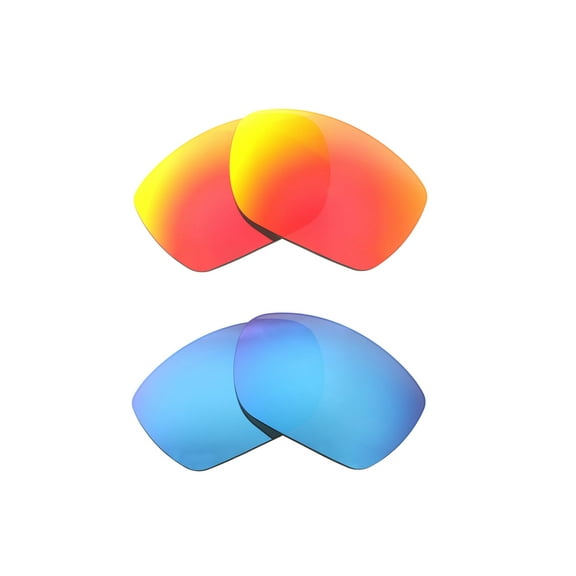 Walleva Polarized Fire Red + Ice Blue Replacement Lenses For Smith Optics Purist Sunglasses