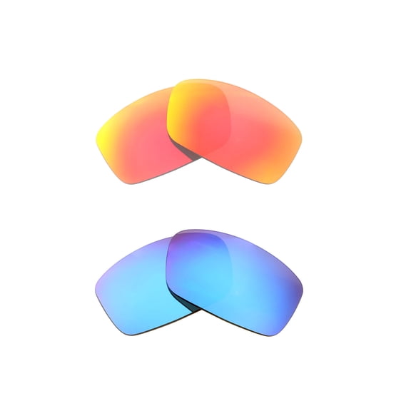Walleva Polarized Fire Red + Ice Blue Replacement Lenses For Spy Optic Colt Sunglasses