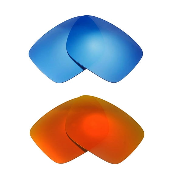 Walleva Polarized Fire Red + Ice Blue Replacement Lenses For VonZipper Elmore Sunglasses