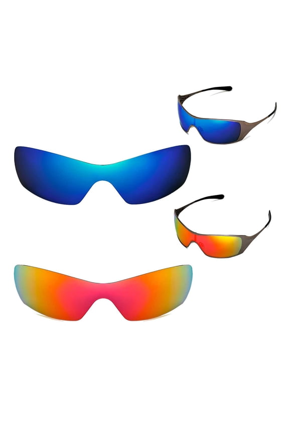 Polarized Ice Blue + Fire Red Lenses For Oakley Dart Sunglasses
