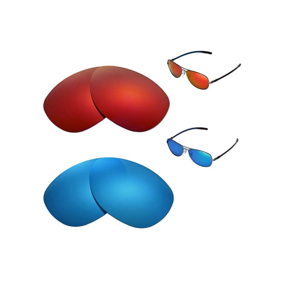 Walleva Polarized Ice Blue + Fire Red Lenses For Ray-Ban RB8301 59mm Sunglasses