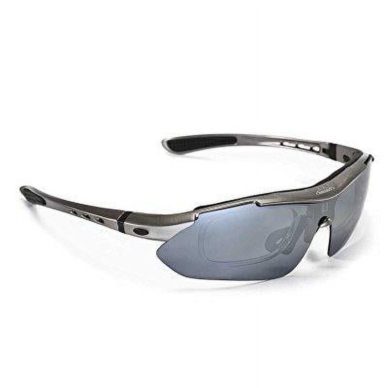 Walleva Polarized Sports Sunglasses With TR90 Frame - Multiple Options Available (Titanium Mirror Coated - Polarized) - image 1 of 8