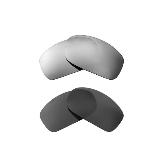 Walleva Polarized Titanium + Black Replacement Lenses For Maui Jim Peahi Sunglasses