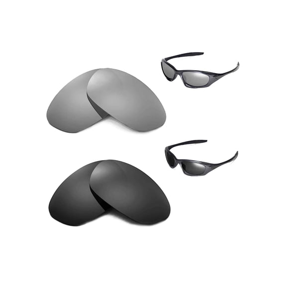 Walleva Polarized Titanium + Black Replacement Lenses For Oakley New Twenty (2012&After) Sunglasses