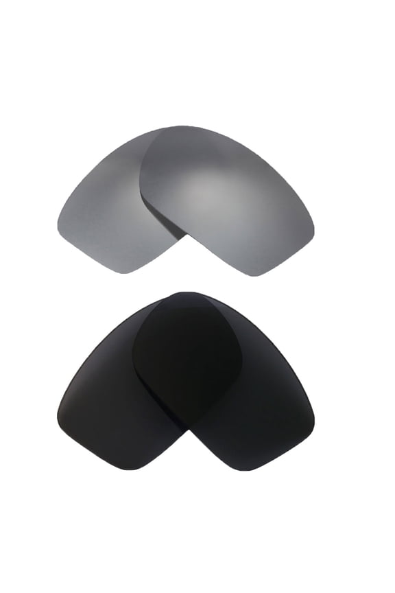2 Paris Polarized Replacement Lenses For Oakley New Valve OO9236 Sunglasses-Titanium + Black