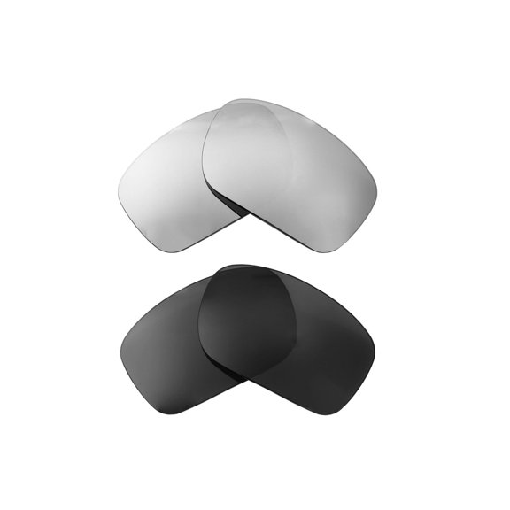 Walleva Polarized Titanium + Black Replacement Lenses For Oakley Shocktube Sunglasses