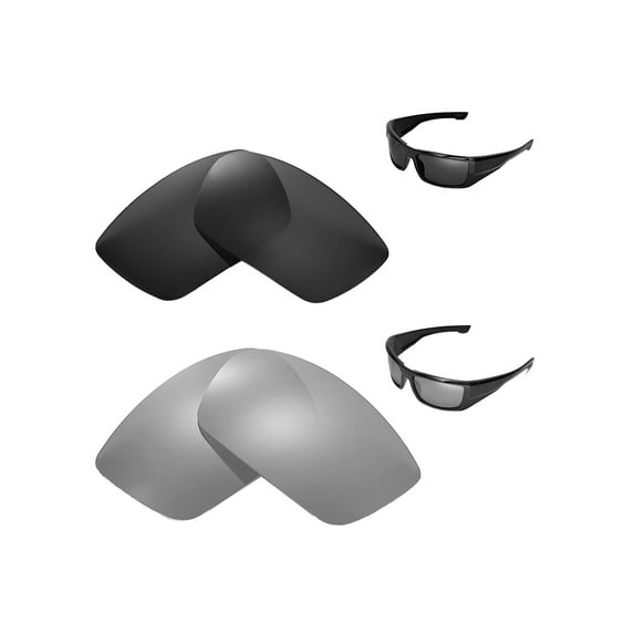 Walleva Polarized Titanium + Black Replacement Lenses For Spy Optic DIRK Sunglasses