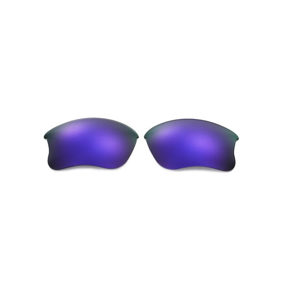 Walleva Purple Polarized Lenses And Green Rubber Kit For Oakley Flak Jacket XLJ Sunglasses
