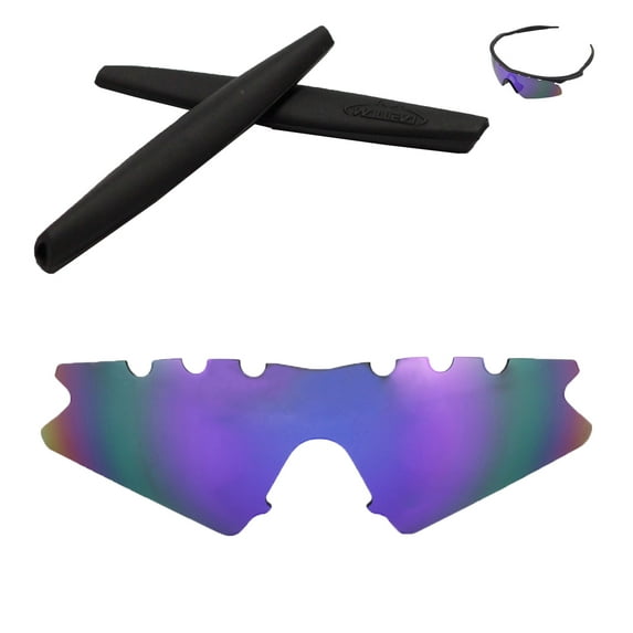 Walleva Purple Polarized Vented Replacement Lenses And Black Nosepad For Oakley M Frame Heater Sunglasses