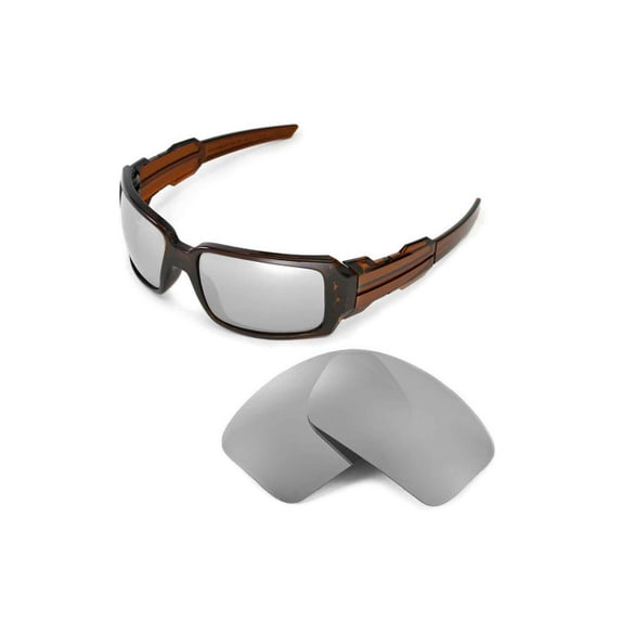Walleva Titanium Polarized Replacement Lenses for Oakley Oil Drum II Sunglasses
