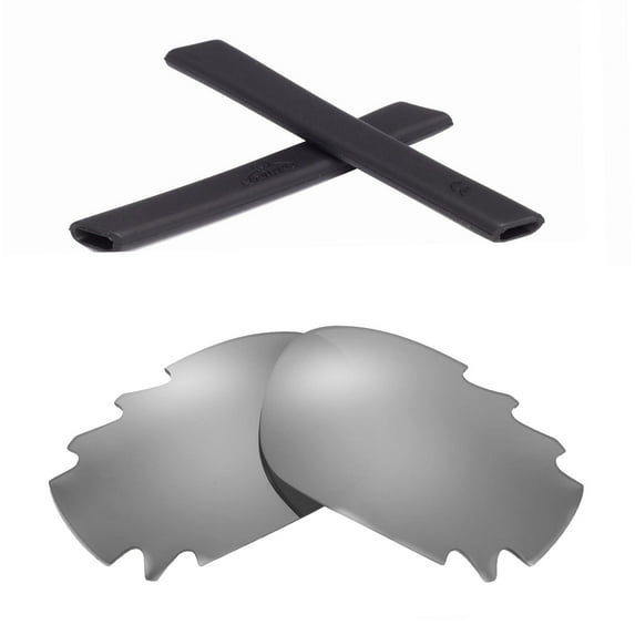 Walleva Titanium Polarized Vented Lenses And Black Earsocks For Oakley Jawbone Sunglasses