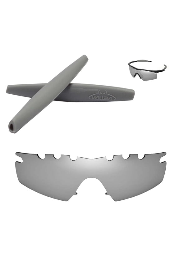 Titanium Polarized Vented Replacement Lenses And Grey Earsocks For Oakley M Frame Strike Sunglasses
