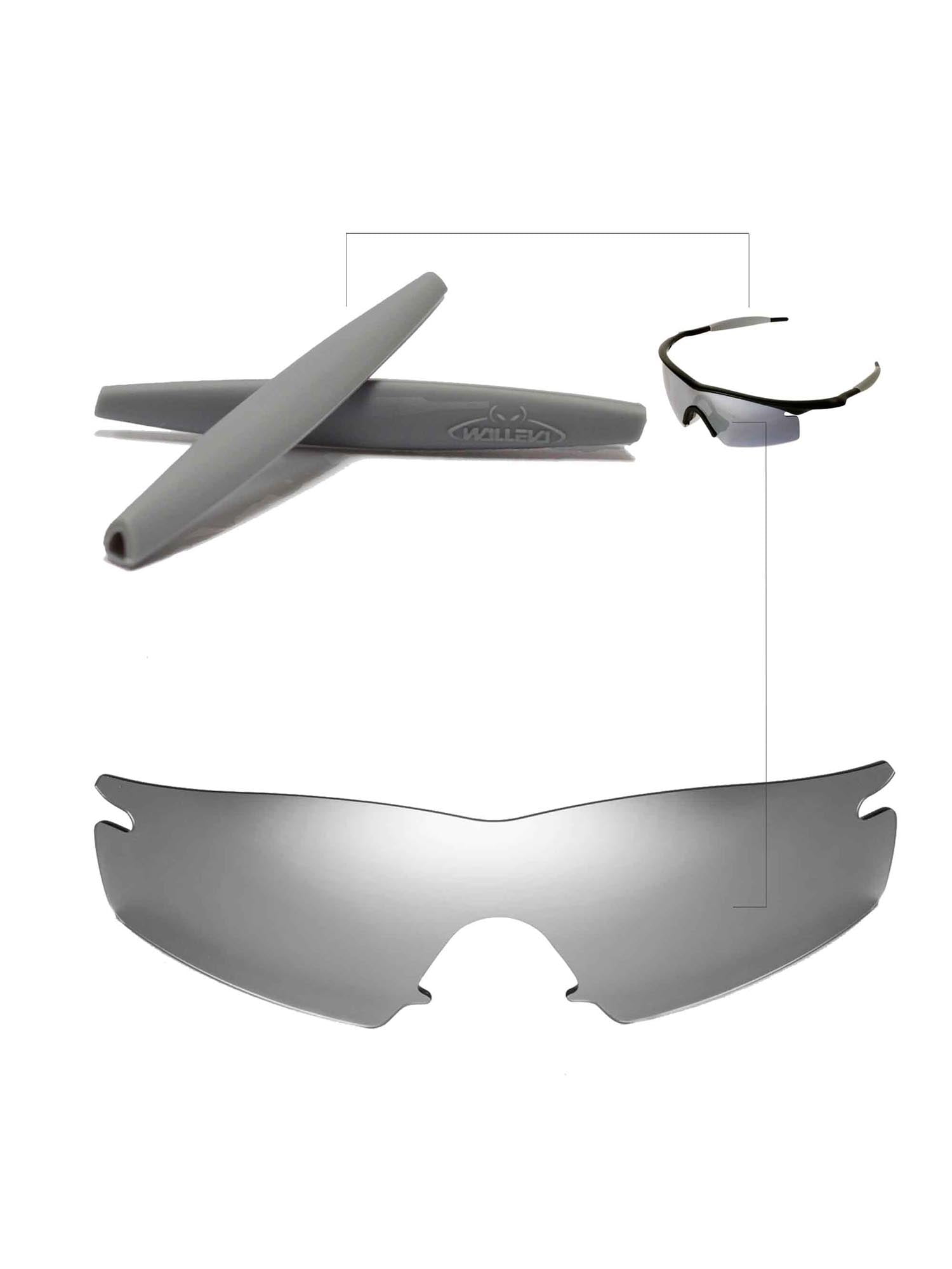 Walleva Titanium Replacement Lenses And Grey Earsocks For Oakley M
