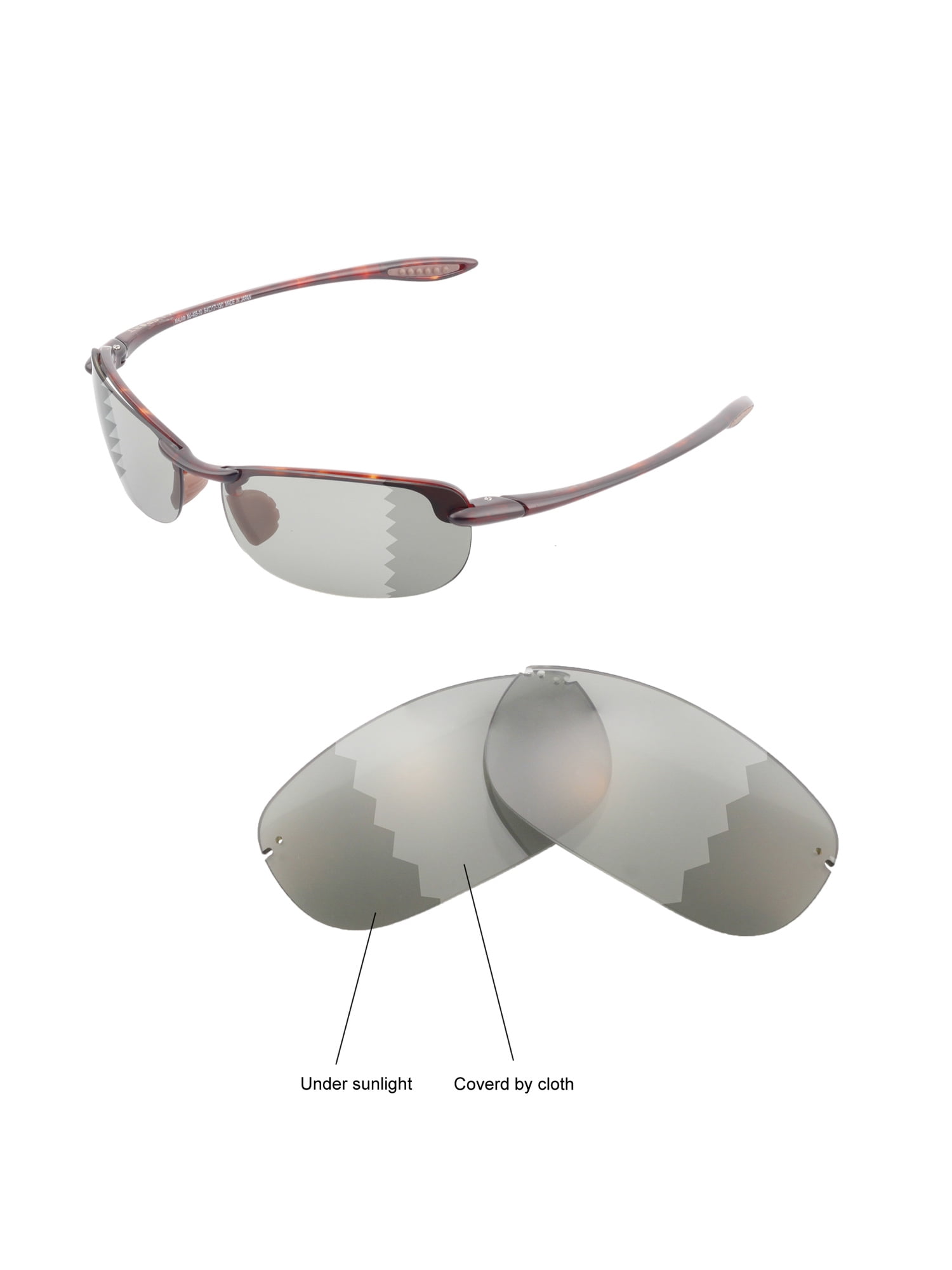 Walleva Transition/Photochromic Polarized Replacement Lenses for