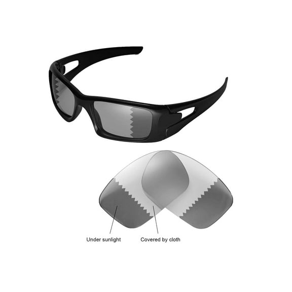 Walleva Transition/Photochromic Polarized Replacement Lenses for Oakley Crankcase Sunglasses