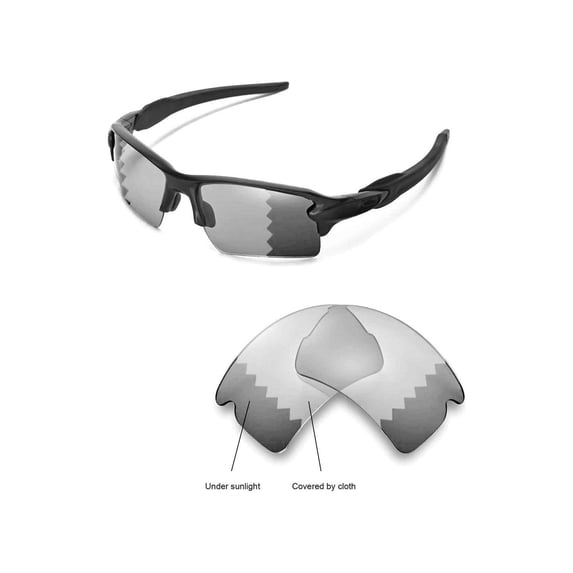 Walleva Transition/Photochromic Polarized Replacement Lenses for Oakley Flak 2.0 XL Sunglasses