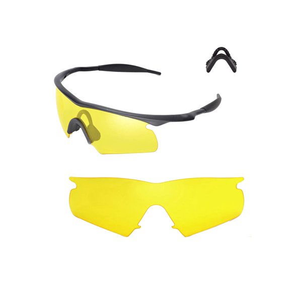 Walleva Yellow Replacement Lenses And Black Nosepad For Oakley M Frame Hybrid Sunglasses