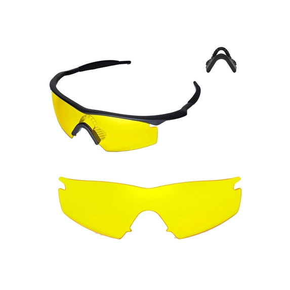 Walleva Yellow Replacement Lenses And Black Nosepad For Oakley M Frame Strike Sunglasses