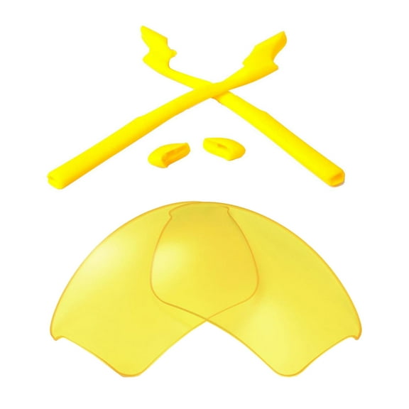 Walleva Yellow Replacement Lenses And Yellow Rubber Kit for Oakley Half Jacket 2.0 XL Sunglasses