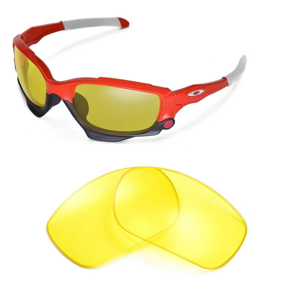 Walleva Yellow Replacement Lenses for Oakley Racing Jacket Sunglasses