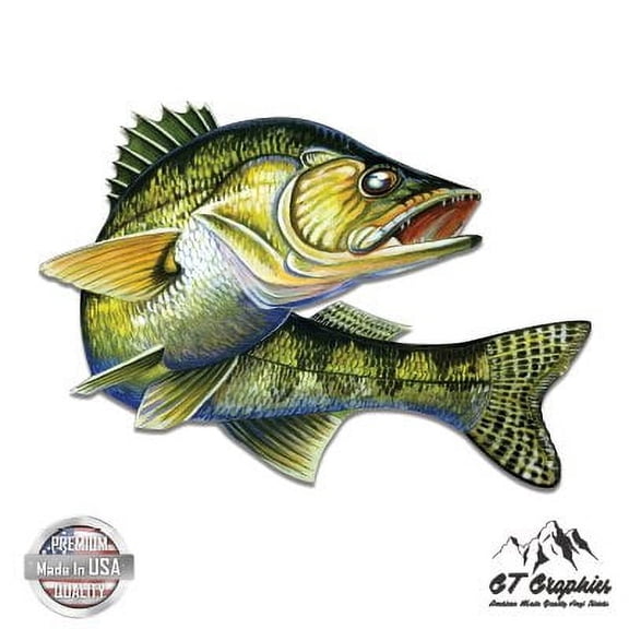 Walleye - 5" Vinyl Sticker - For Car Laptop I-Pad - Waterproof Decal