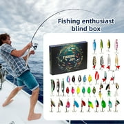 Walleye Catfish Tackle Advent Calendar Fishing Christmas Countdown 24 Days 30PCS Fishing Set For Adult Men Teen Boys 2024 Xmas Surprise Freshwater Fishing Family Father Fishing Gifts