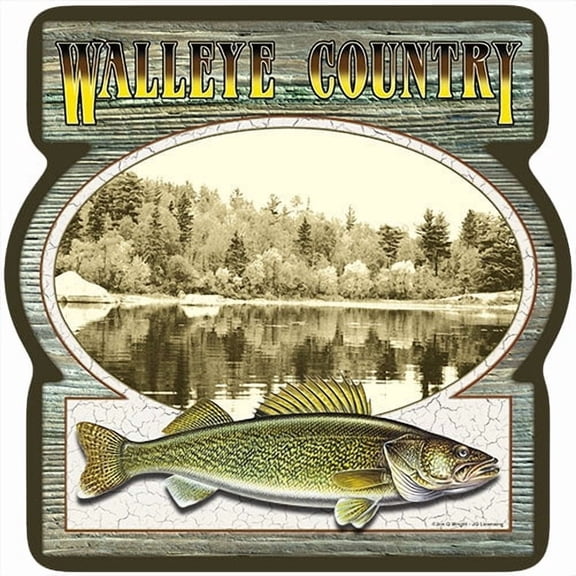 Walleye Country Novelty Sign | Indoor/Outdoor | Funny Home Décor for Garages, Living Rooms, Bedroom, Offices | SignMission personalized gift Wall Plaque Decoration