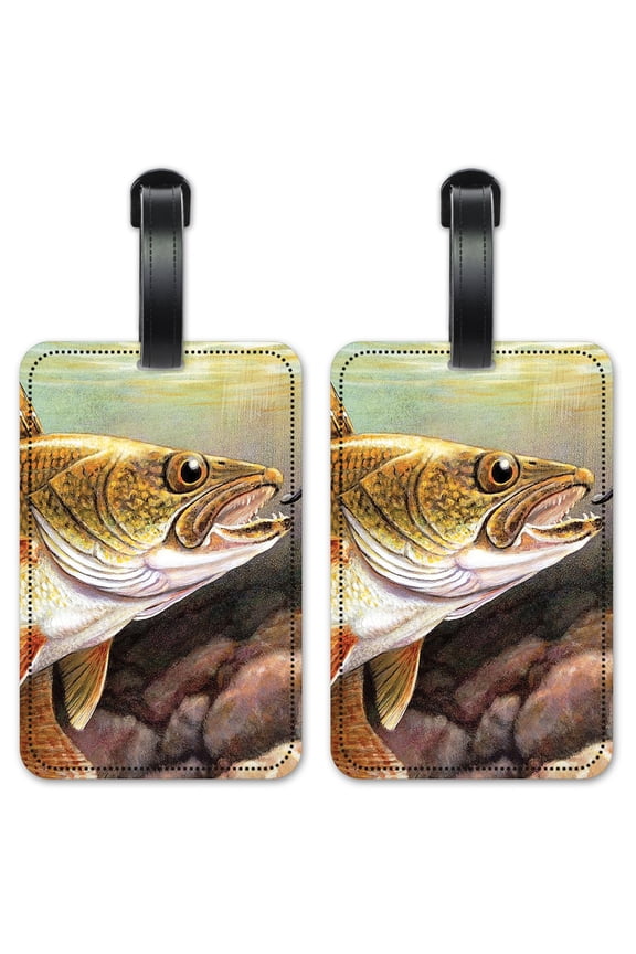 Walleye Fish - Luggage ID Tags / Suitcase Identification Cards - Set of 2