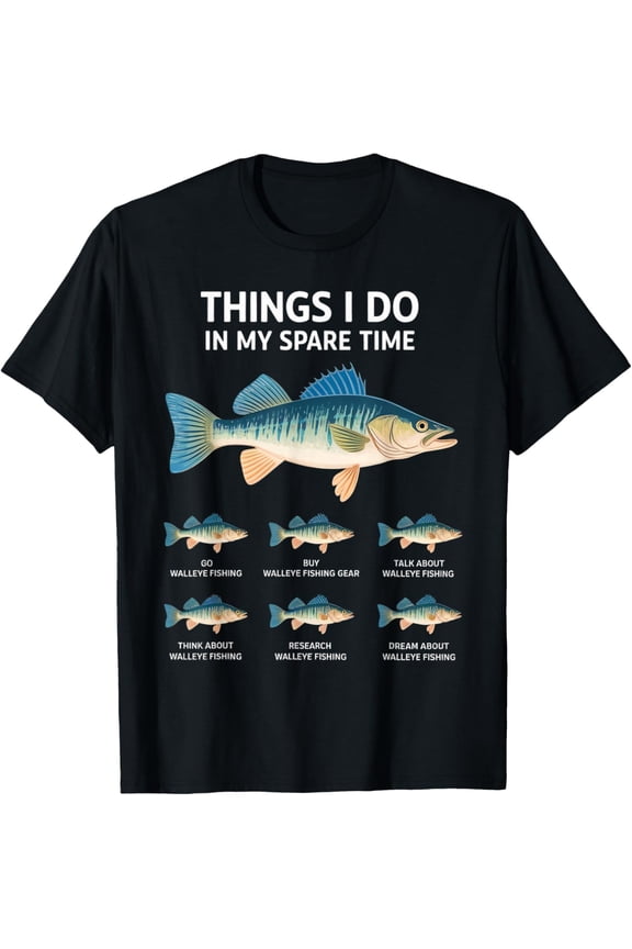 Walleye Fishing Angler Fisherman Lake Design T-Shirt