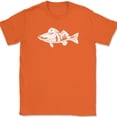 thumbnail image 1 of Walleye Fishing Landscape T-Shirt Funny Rod Reel Pole Lake Hobby Tee - Orange, M, 1 of 1