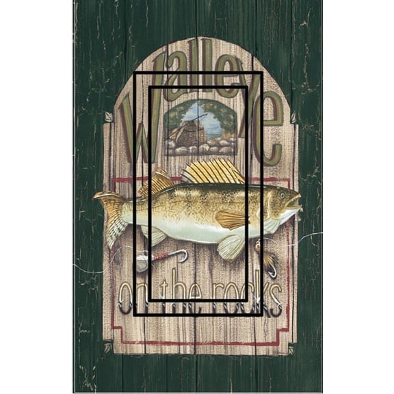 Walleye Single Rocker SwitchStix Peel and Stick Art Deco Switch Plate Cover Applique Washable Heat/Steam/Water-Resistant - 1 unit