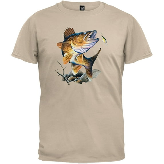 Walleye Tan Adult T-Shirt