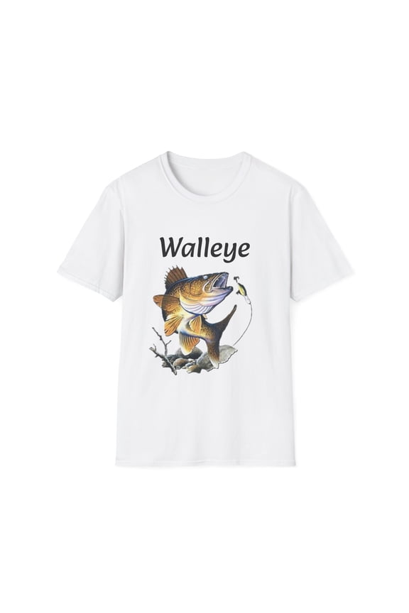Walleye Unisex Softstyle T-Shirt, Fish shirt, Lake Tee, Fishing