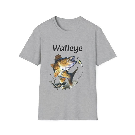 Walleye Unisex Softstyle T-Shirt, Fish shirt, Lake Tee, Fishing