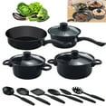thumbnail image 1 of Wallfire Non Stick Cookware Set,Pots and Pans Set,Saucepan Cooking Pot Frying Pan with Lids,Dishwasher Safe,Black, 1 of 8