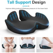 Wallfire Seat Cushion,Memory Foam Coccyx Cushion Pressure Relief for Hip, Tailbone, Coccyx, Sciatica,Ergonomic Seat Cushion for Office Chair, Wheelchair, Car Seat,Black