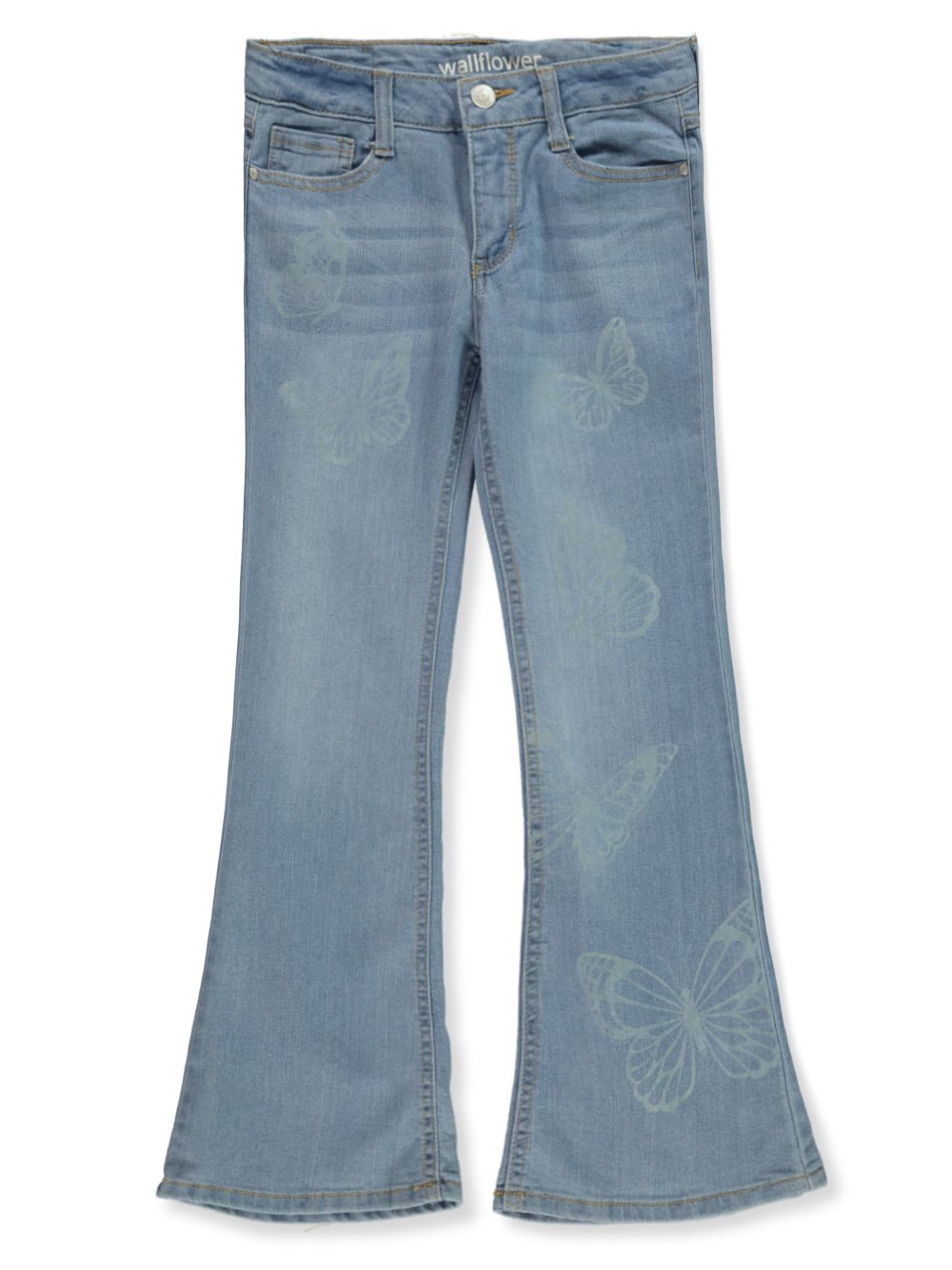 Wallflower Girl Girls' Flared Butterfly Jeans - Light Blue, 12