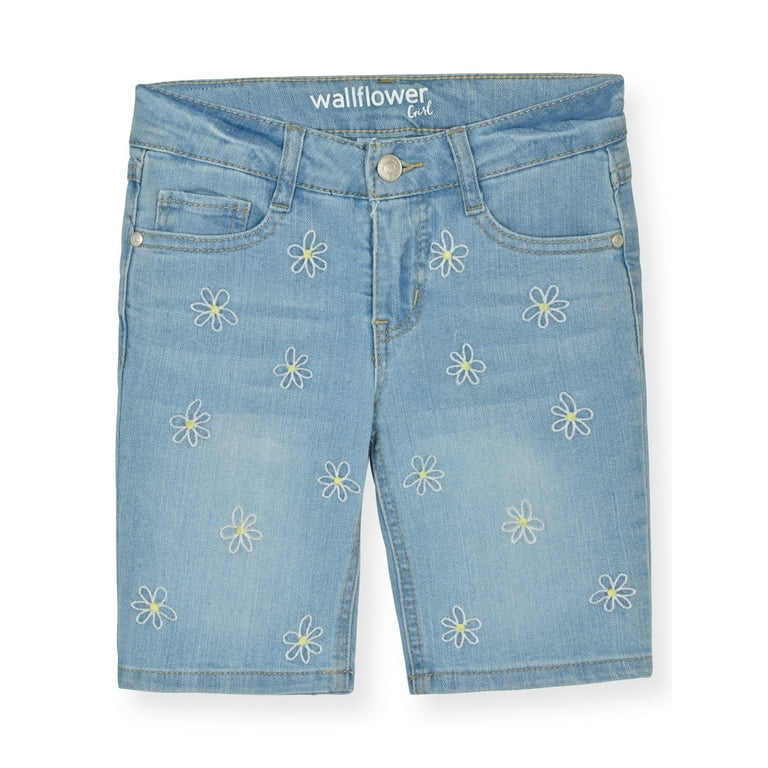 Wallflower Girls Denim Bermuda Shorts Sizes 4 16 Walmart