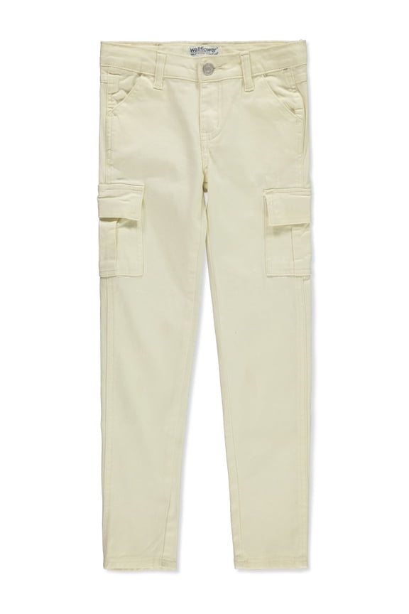 Girls' Twill Cargo Skinny Pants Color: off white Size: 10
