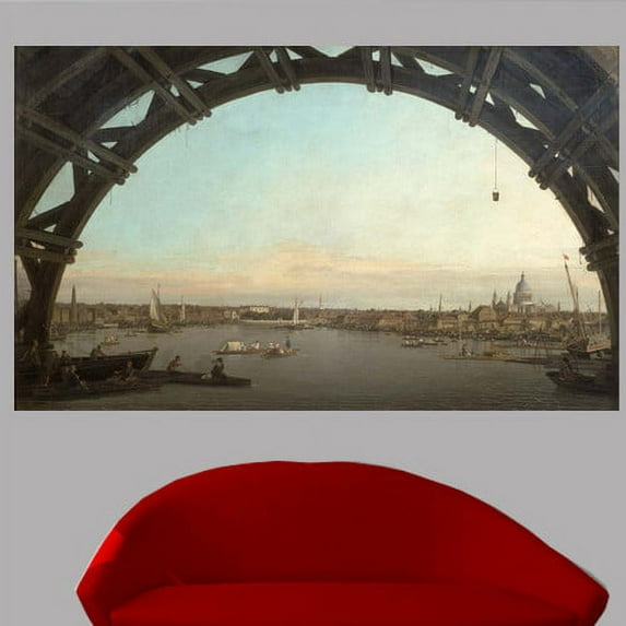 Wallhogs Canaletto London seen through an arch of Westminster Bridge (1747) Poster Wall Mural