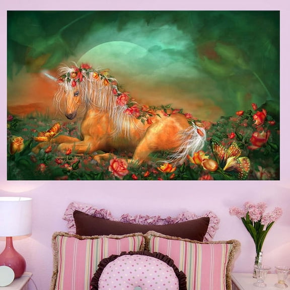 Wallhogs Cavalaris Unicorn of The Roses Wall Mural