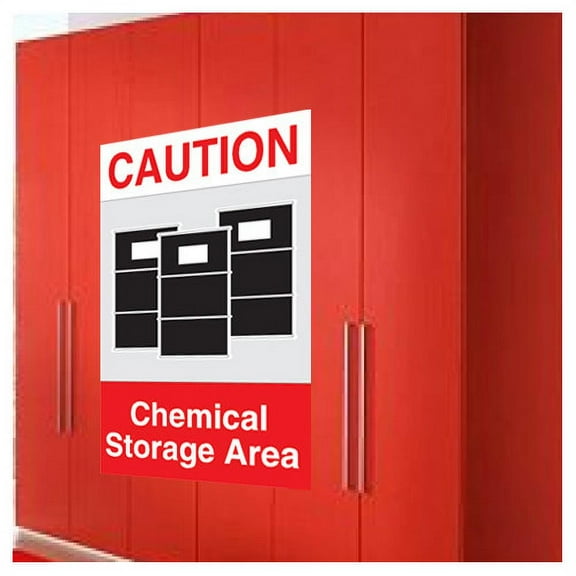 Wallhogs Chemical Storage Sign Wall Mural