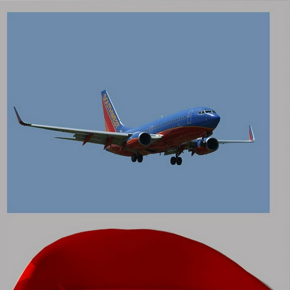 Wallhogs Chibi Southwest 737 on Approach Wall Mural