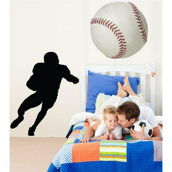Wallhogs Football Ball Carrier Silhouette Cutout Wall Decal