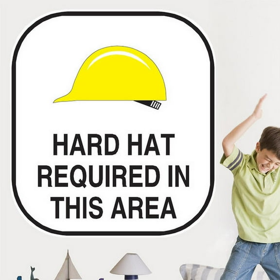 Wallhogs Hard Hat Sign Wall Decal