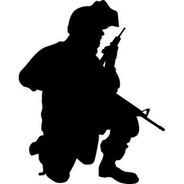 Wallhogs Haynes Military Soldier II Silhouette Cutout Wall Decal