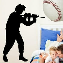 Wallhogs Haynes Military Soldier V Silhouette Cutout Wall Decal